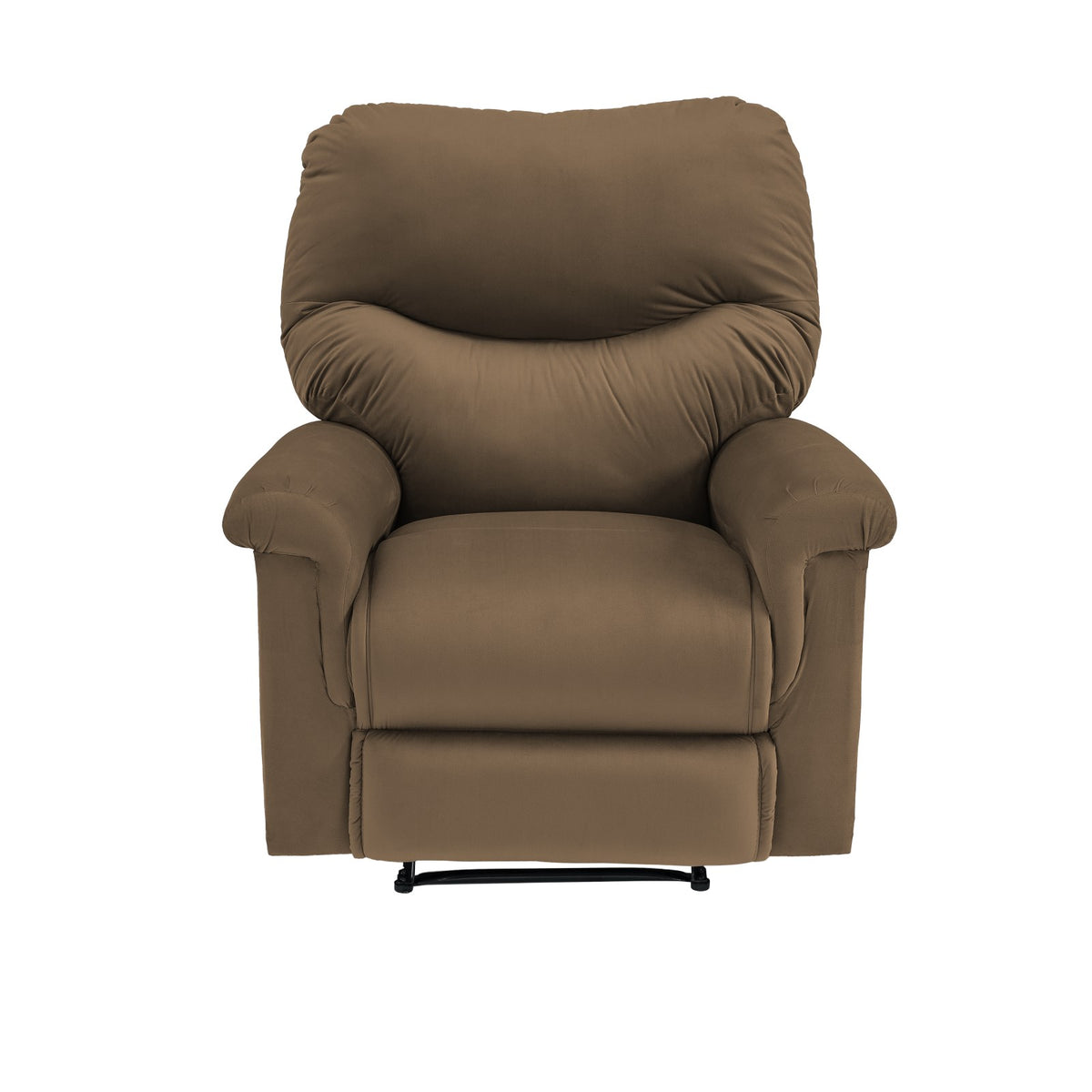 Velvet Recliner Chair - NZ110 Light Brown Rocking & Rotating
