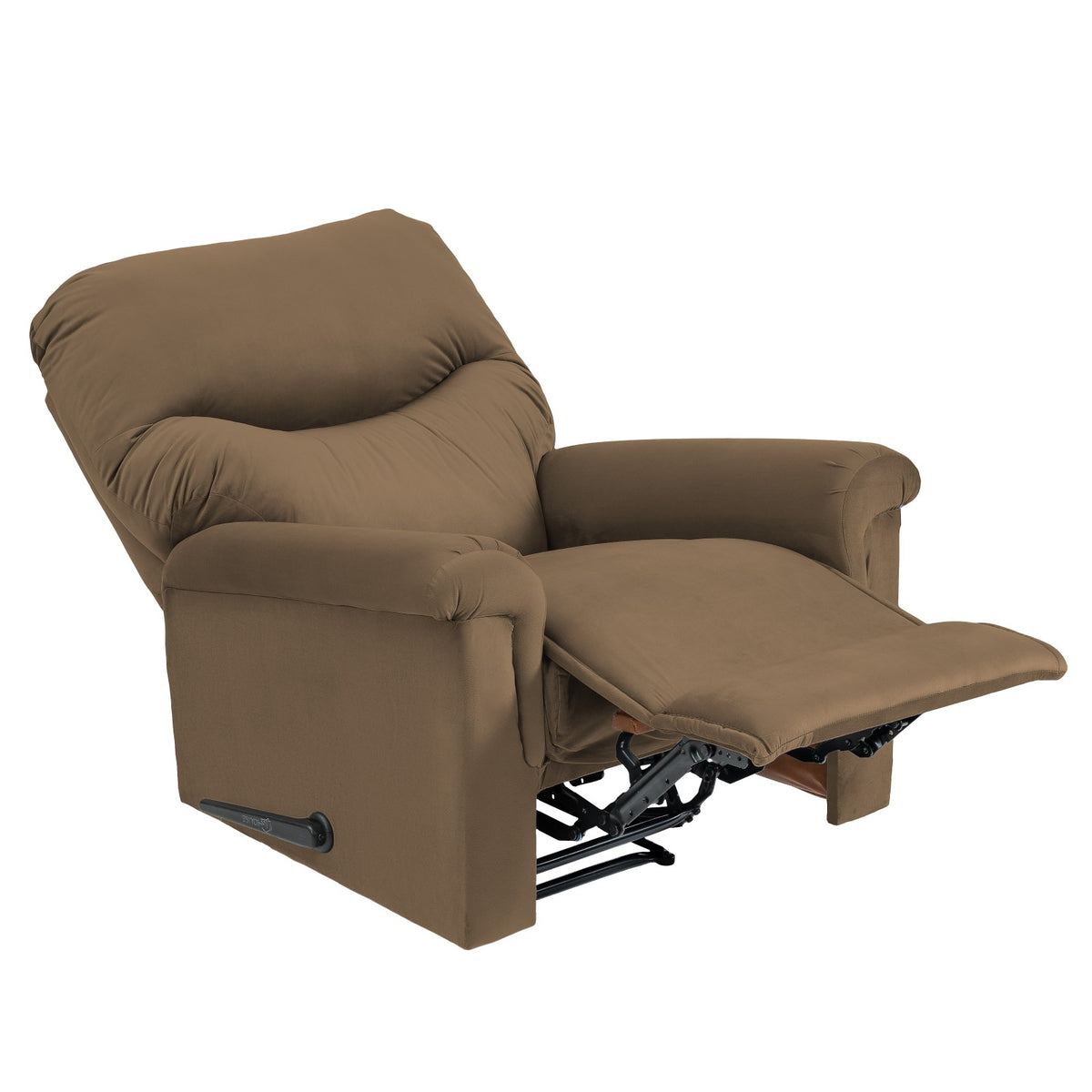 Velvet Recliner Chair - NZ110 Light Brown Rocking & Rotating