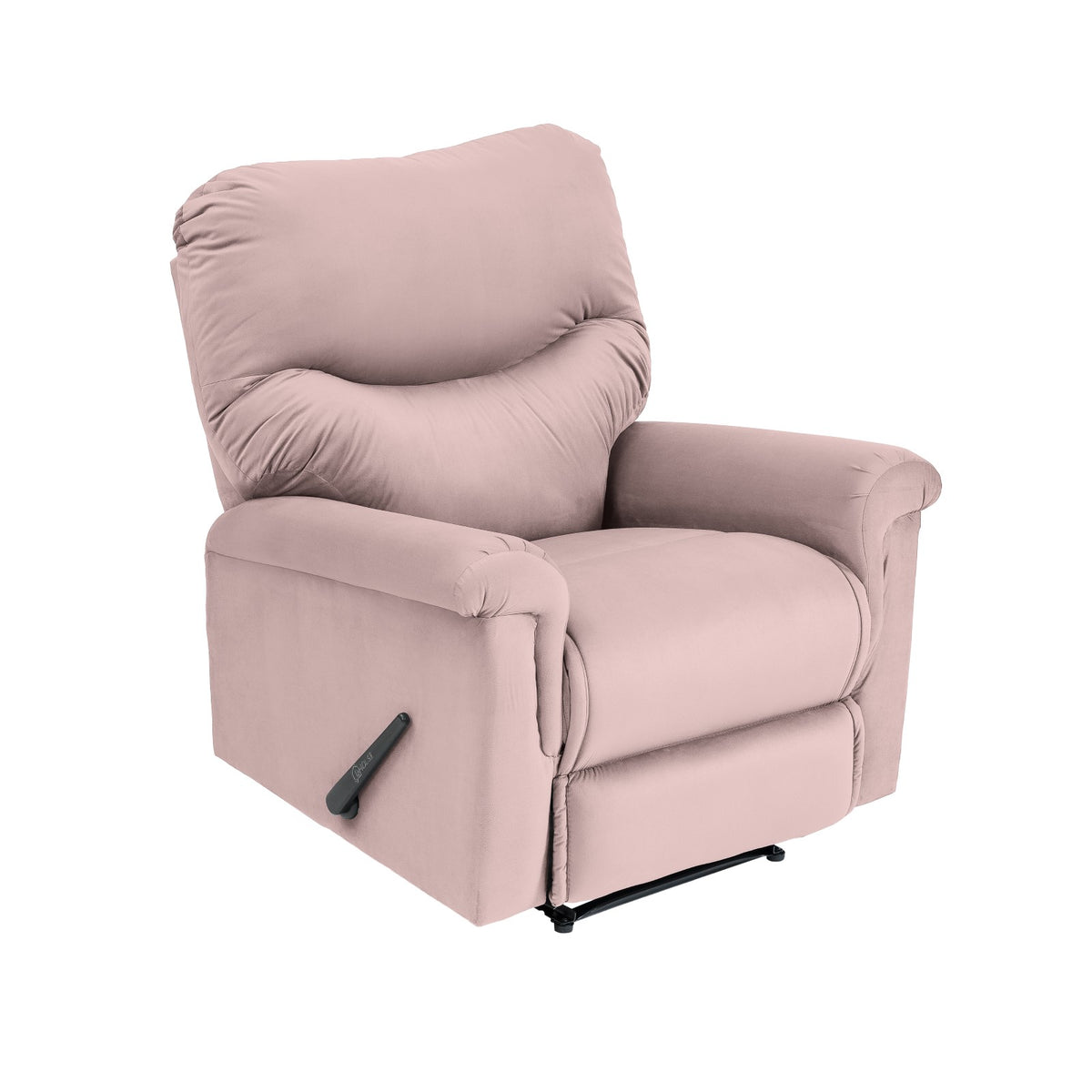 Velvet Recliner Chair - NZ110 Light Pink Rocking & Rotating