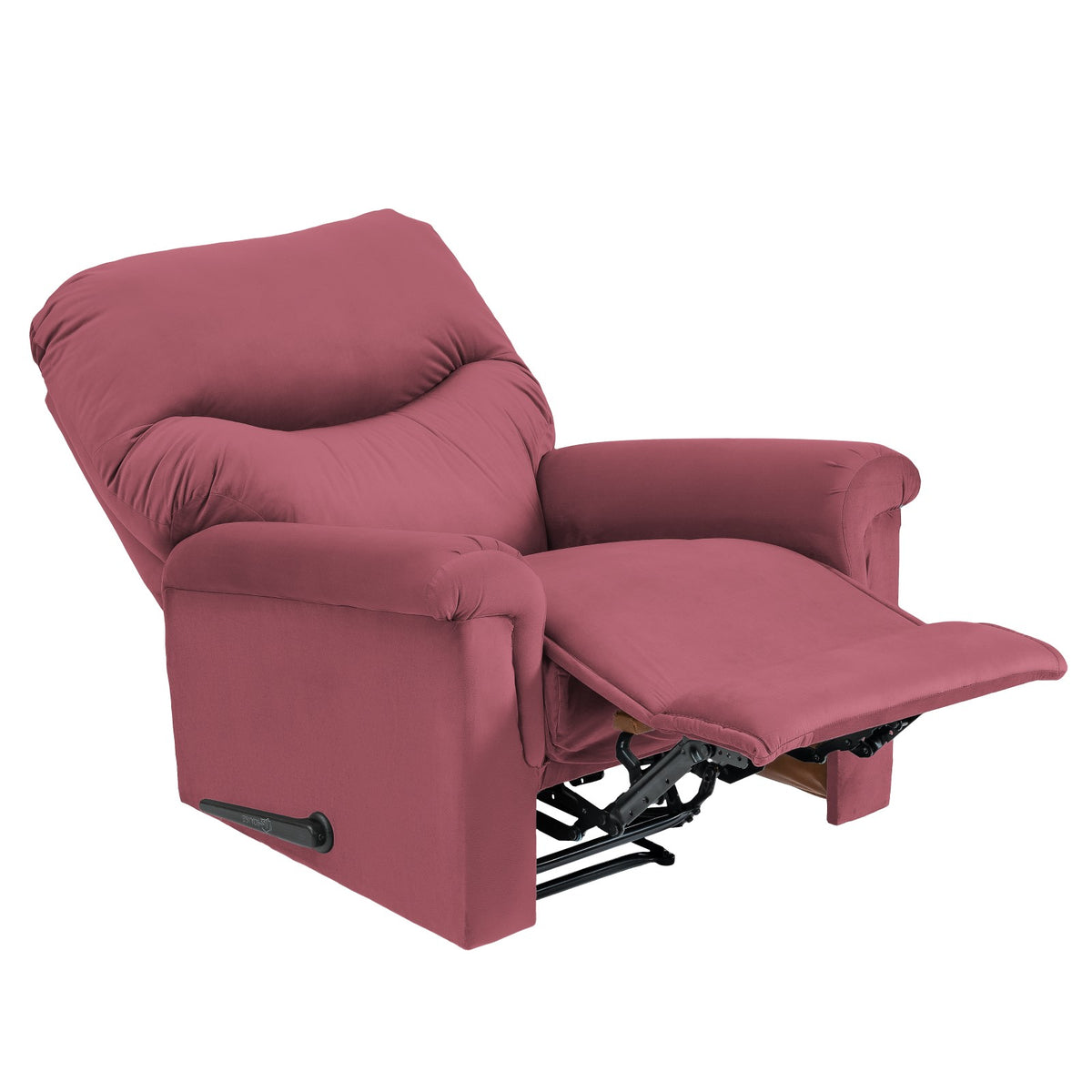 Velvet Recliner Chair - NZ110 Dark Pink Rocking & Rotating