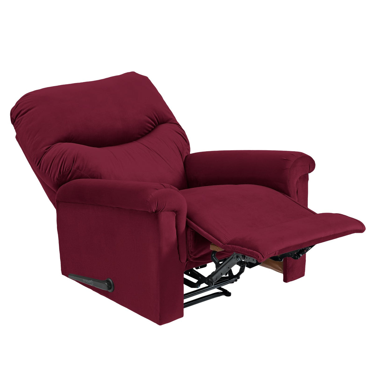 Velvet Recliner Chair - NZ110 Burgundy Rocking & Rotating