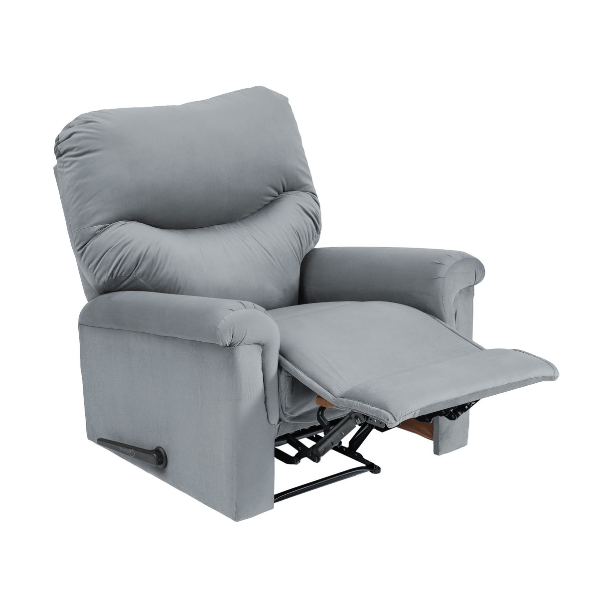 Velvet Recliner Chair - NZ110 Grey Rocking & Rotating