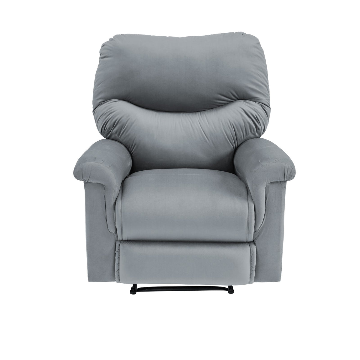 Velvet Recliner Chair - NZ110 Grey Rocking & Rotating