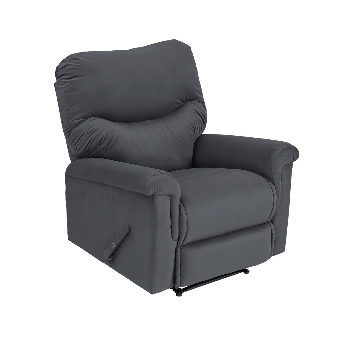 Velvet Recliner Chair - NZ110 Dark Grey Rocking & Rotating