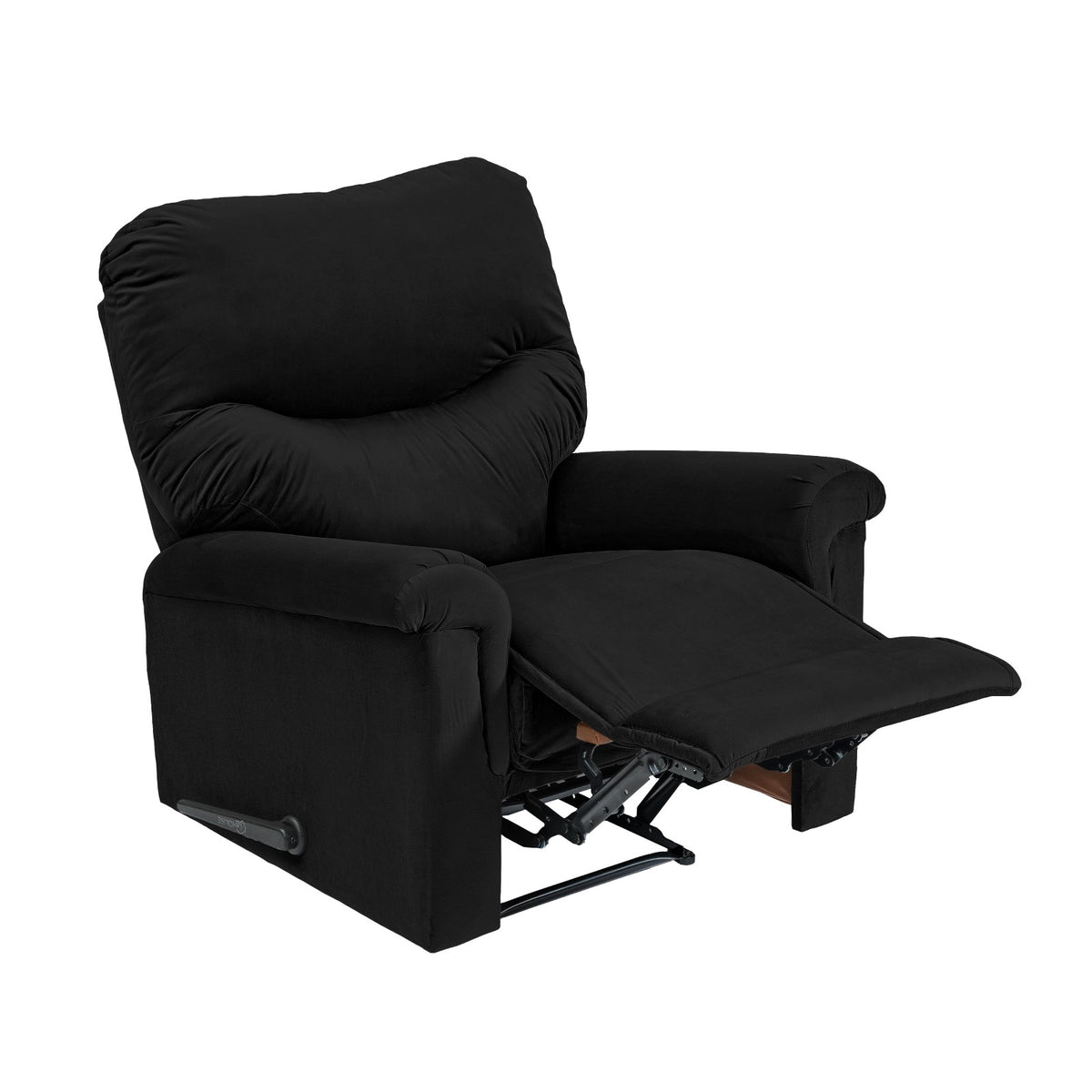 Velvet Recliner Chair - NZ110 Black Classic