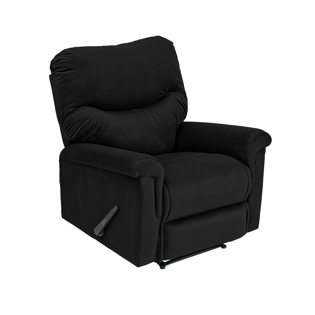 Velvet Recliner Chair - NZ110 Black Rocking & Rotating