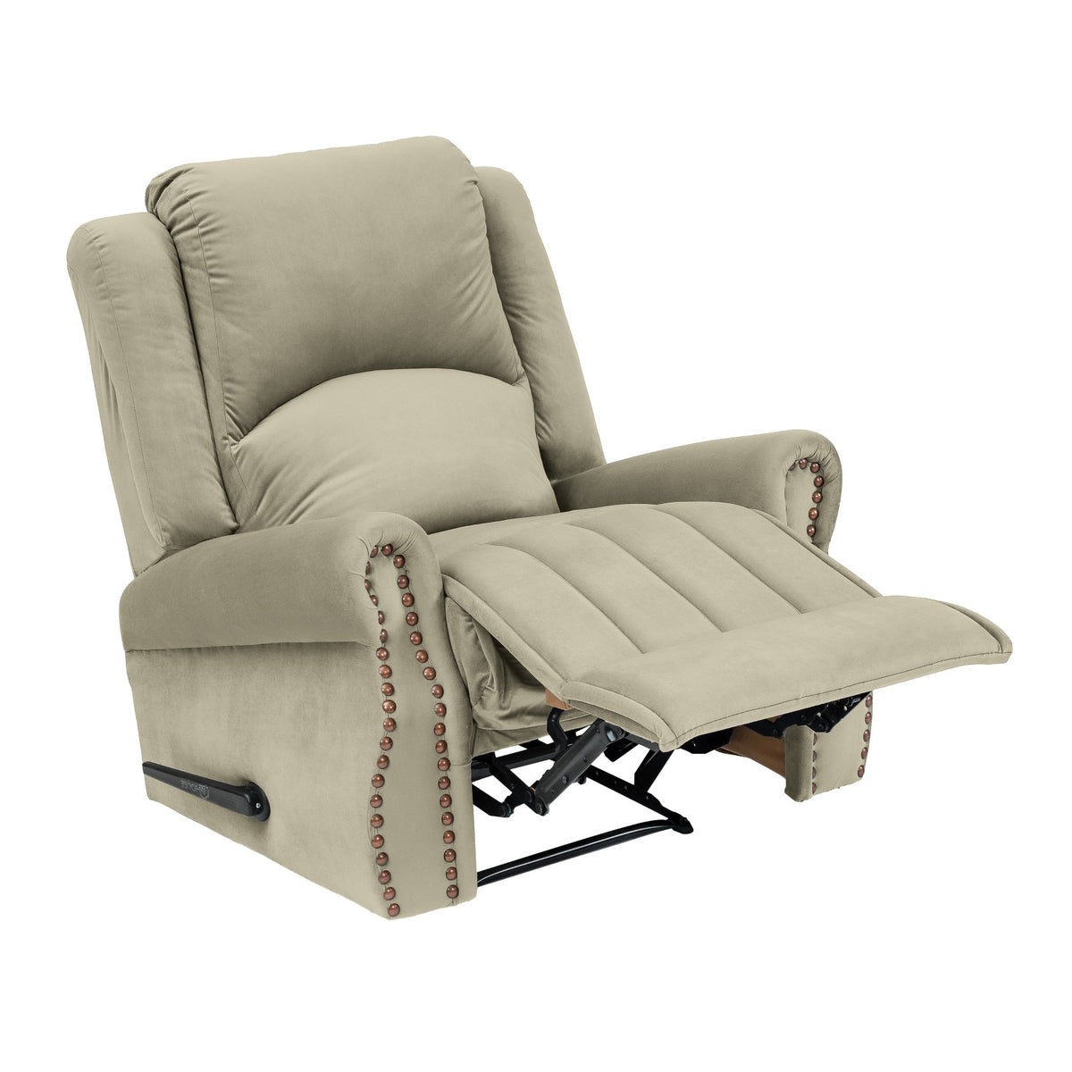 Velvet Recliner Chair - NZ120 Light Beige Rocking