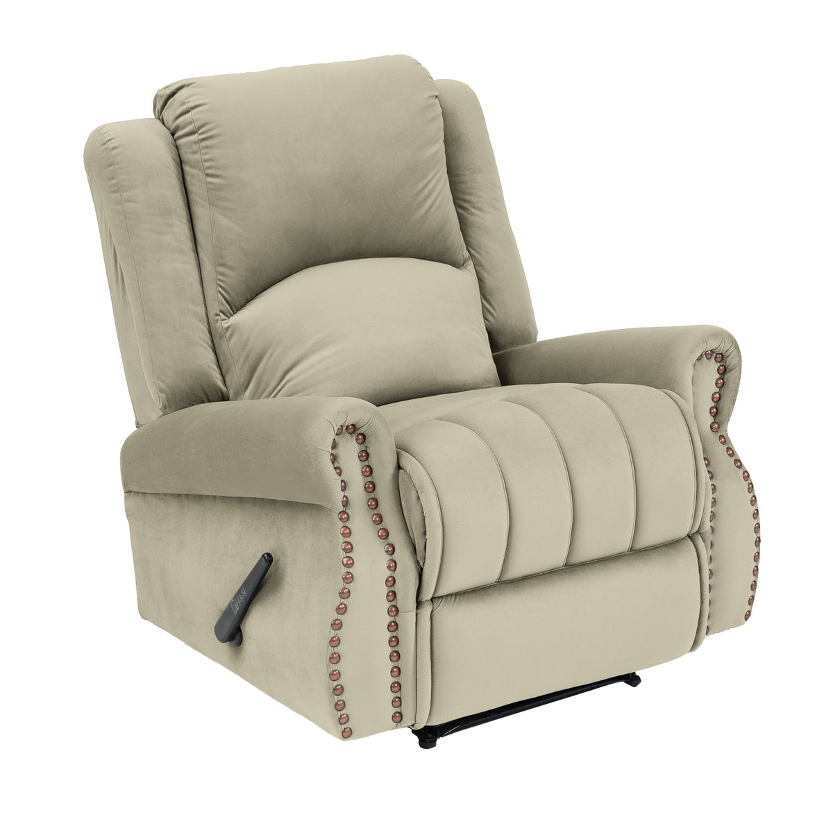 Velvet Recliner Chair - NZ120 Light Beige Rocking