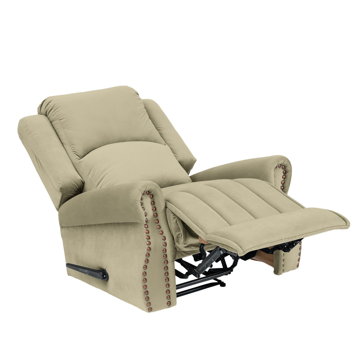 Velvet Recliner Chair - NZ120 Dark Ivory Rocking