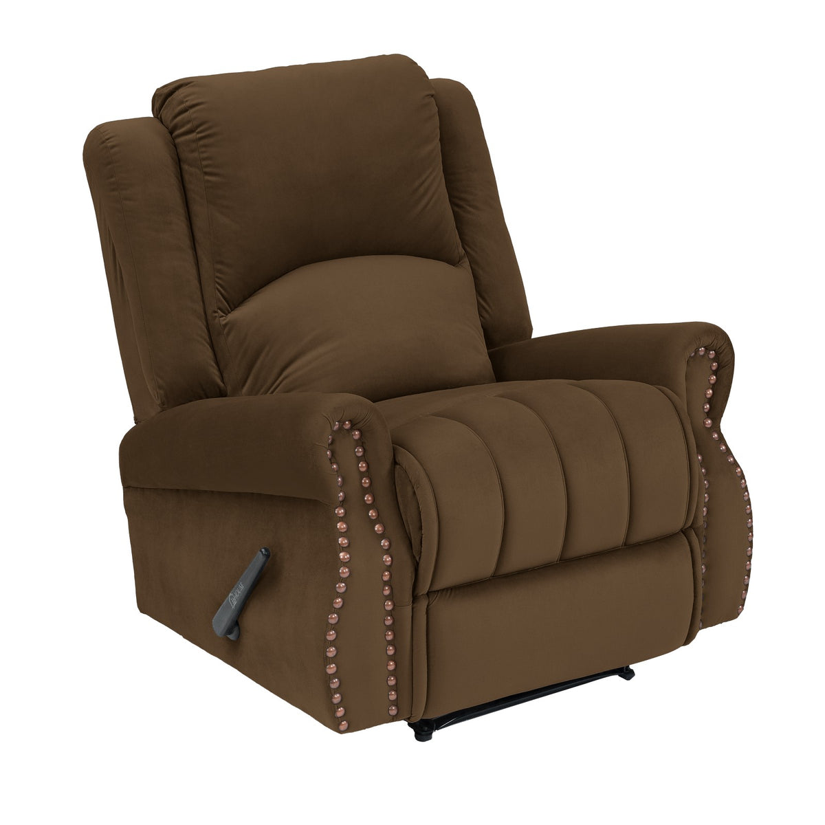 Velvet Recliner Chair - NZ120 Brown Rocking