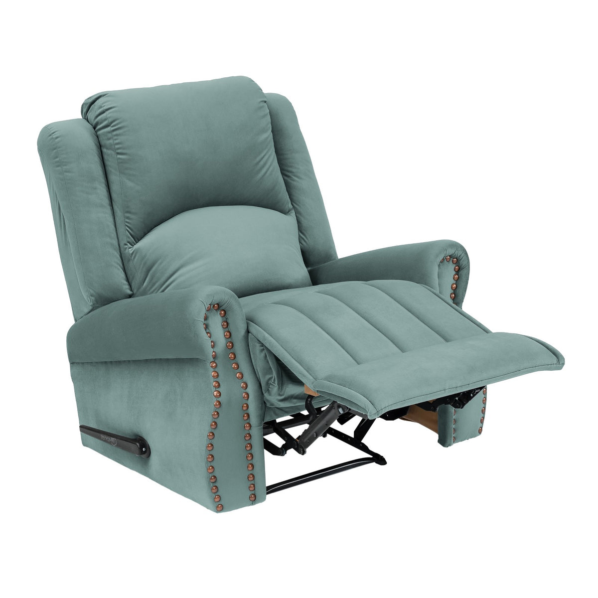 Velvet Recliner Chair - NZ120 Light Turquoise Rocking & Rotating