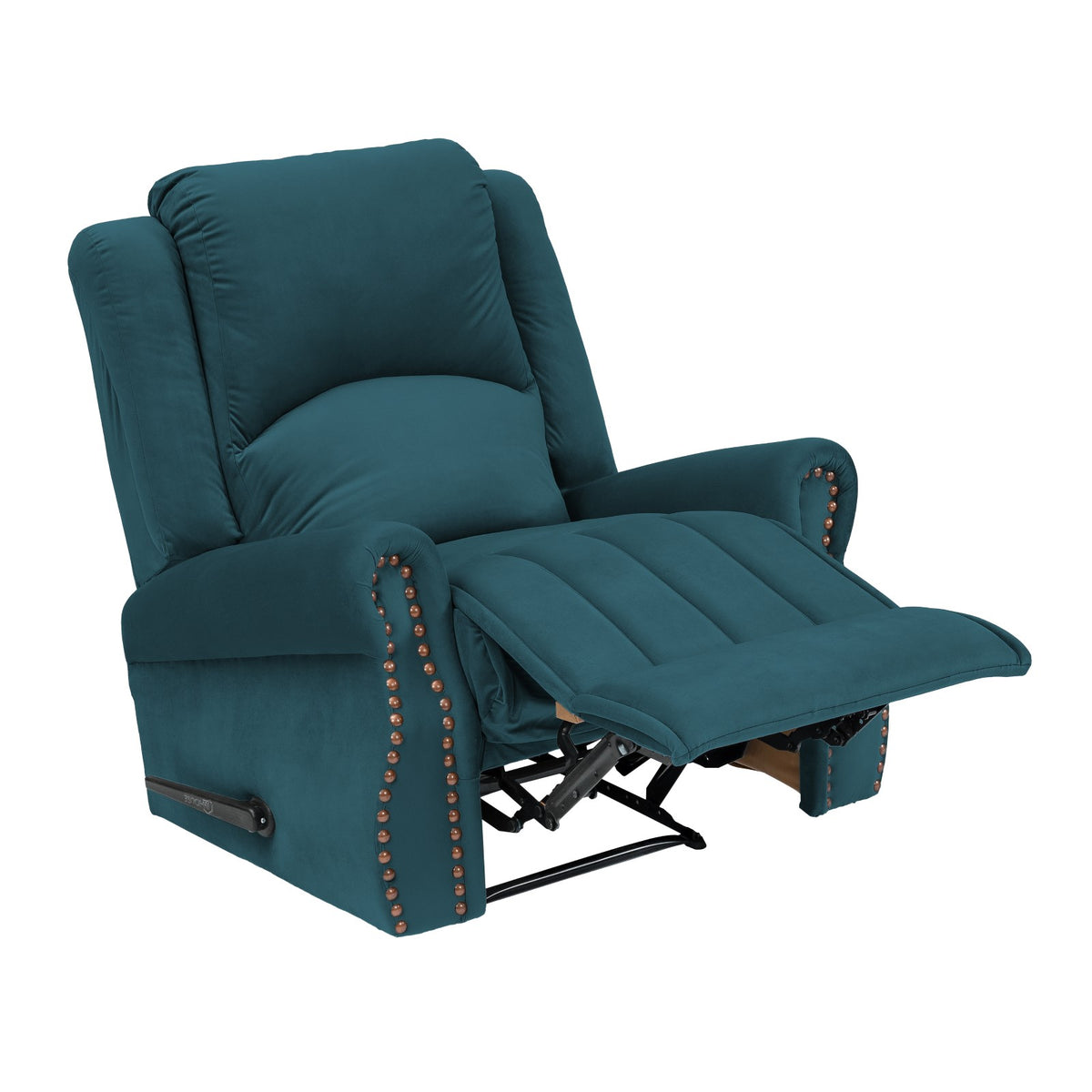Velvet Recliner Chair - NZ120 Dark Turquoise Rocking & Rotating