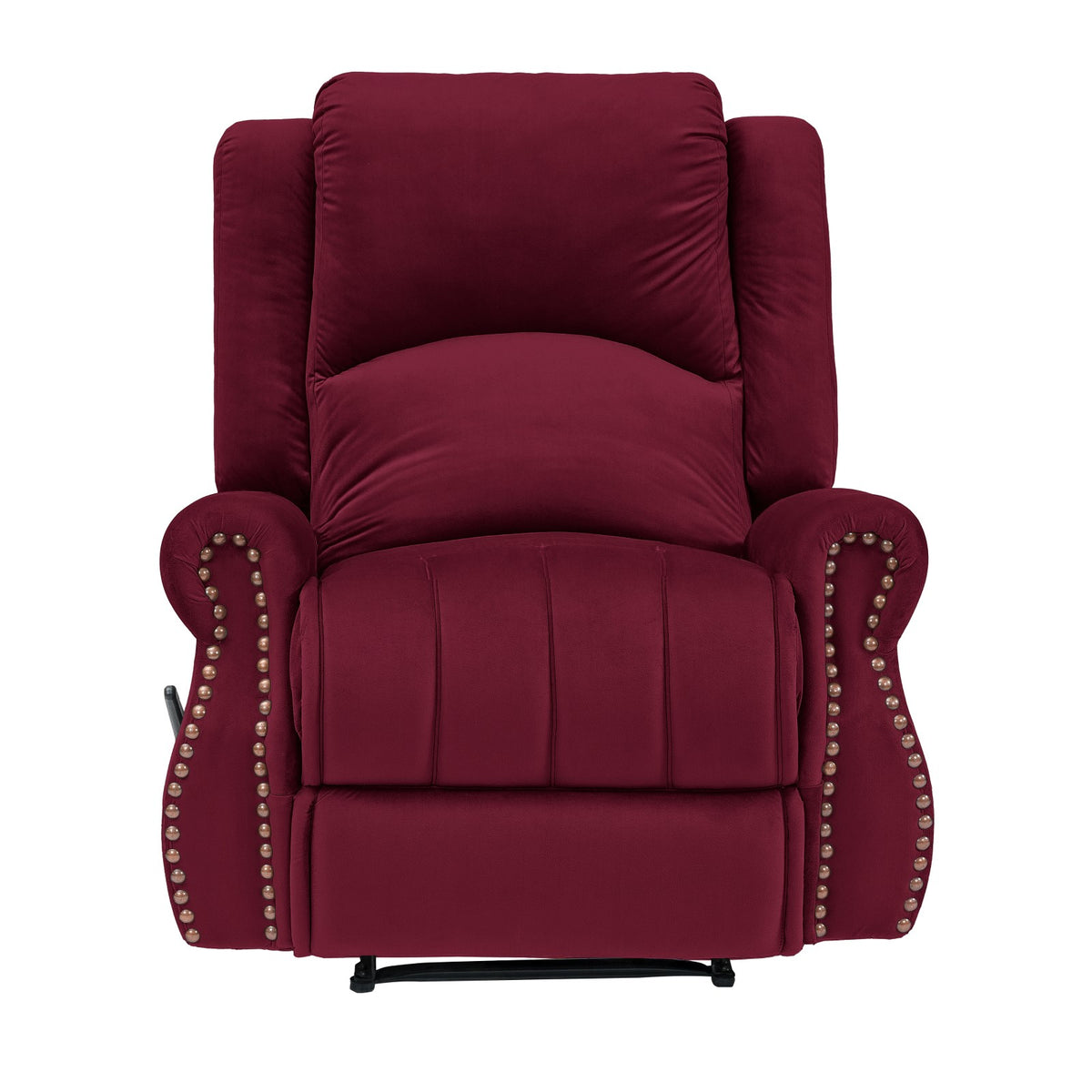 Velvet Recliner Chair - NZ120 Burgundy Rocking