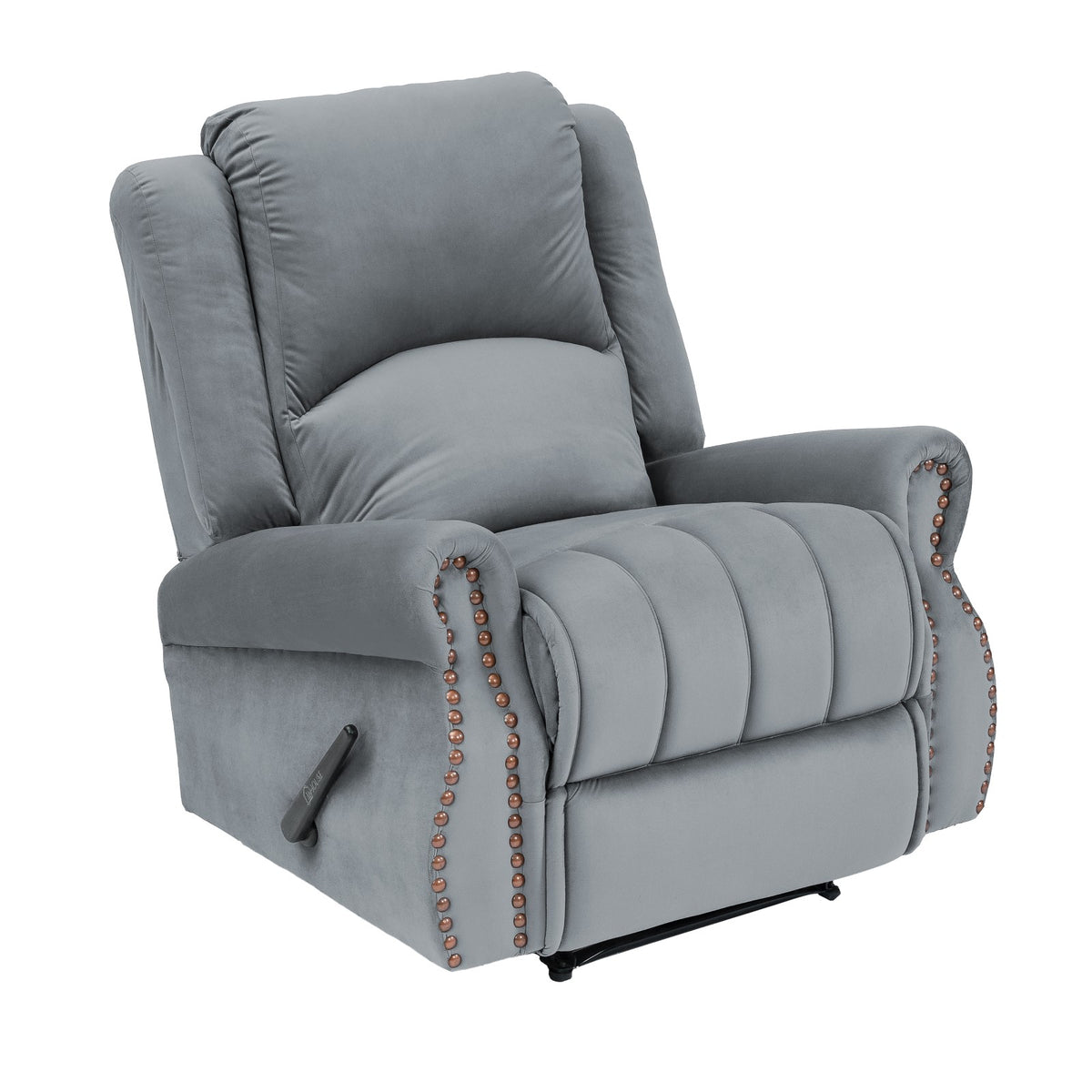 Velvet Recliner Chair - NZ120 Grey Rocking