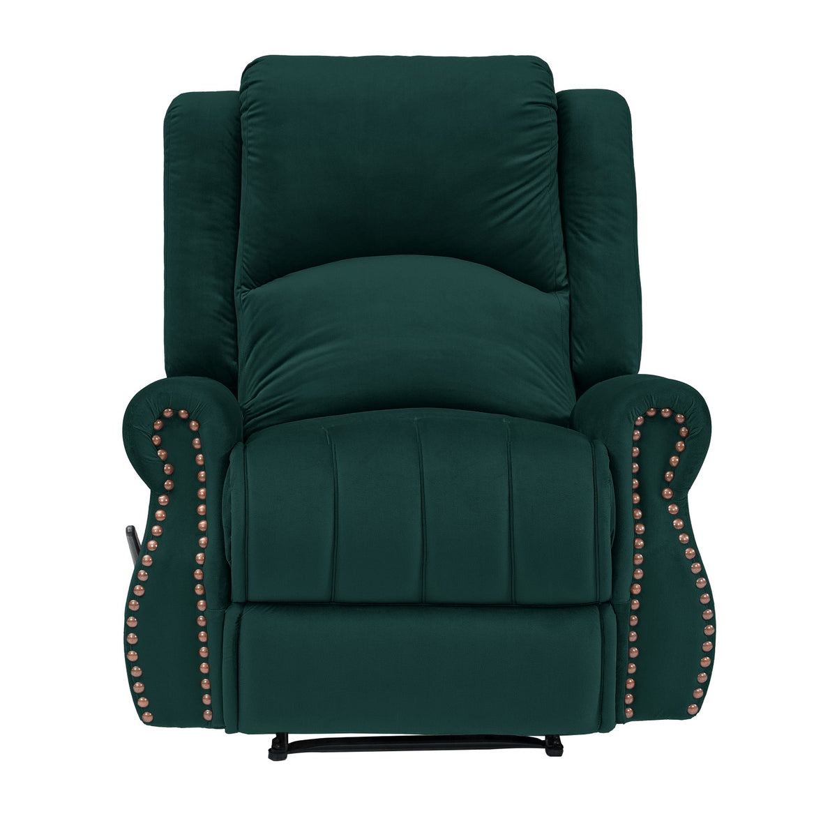 Velvet Recliner Chair - NZ120 Dark Green Rocking & Rotating
