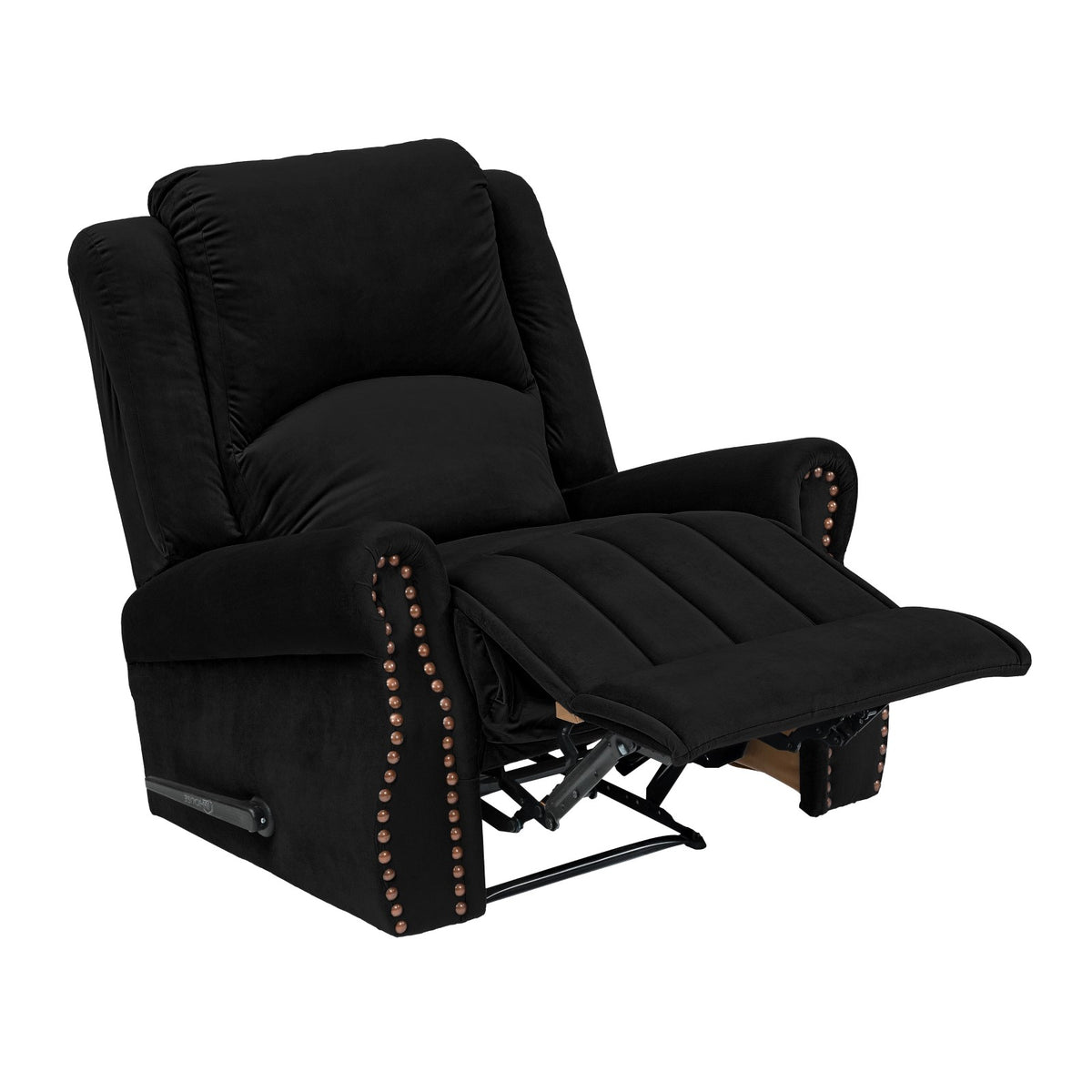 Velvet Recliner Chair - NZ120 Black Rocking