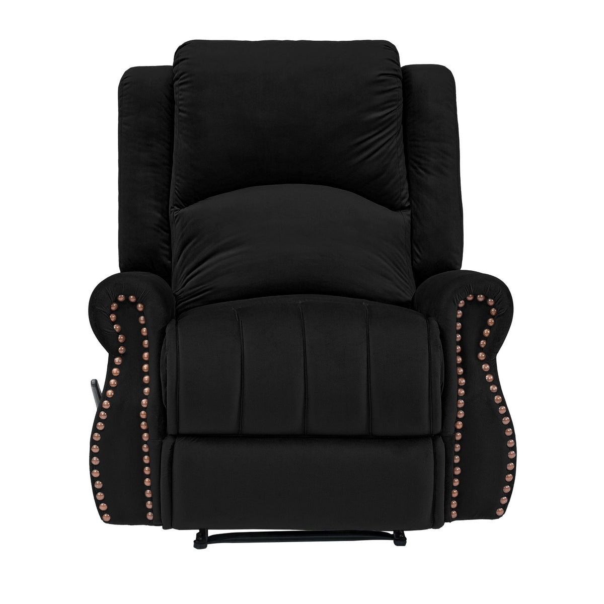 Velvet Recliner Chair - NZ120 Black Classic