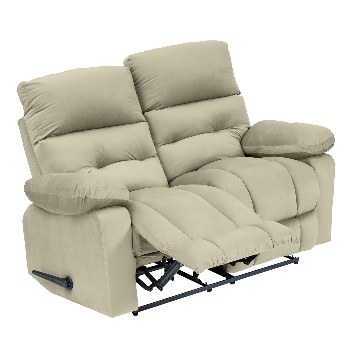 Velvet Double Recliner Chair - NZ60 Light Beige