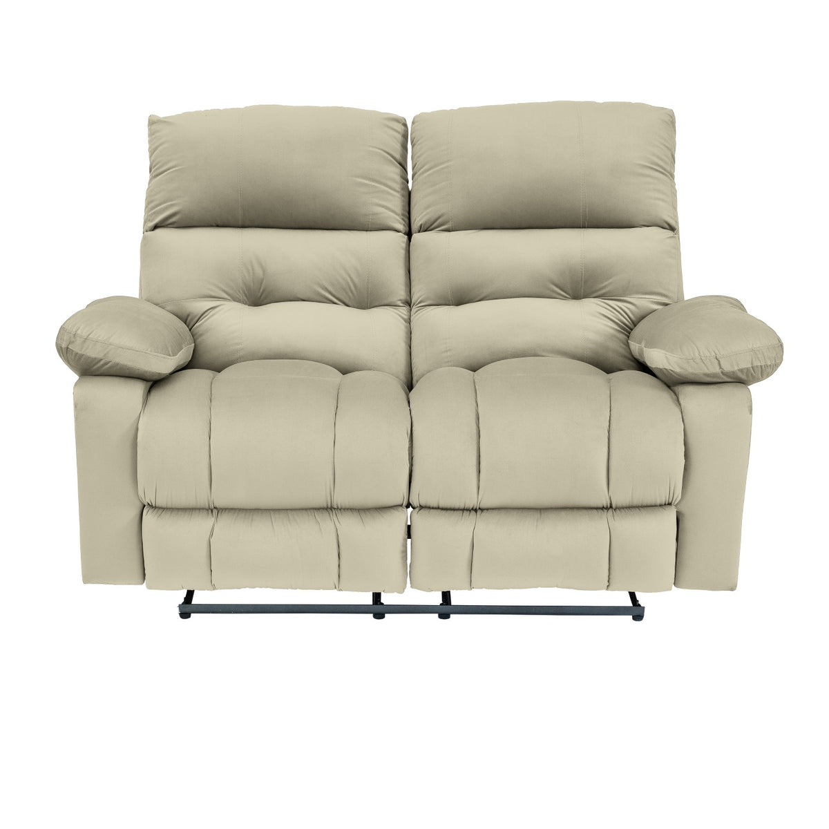 Velvet Double Recliner Chair - NZ60 Light Beige