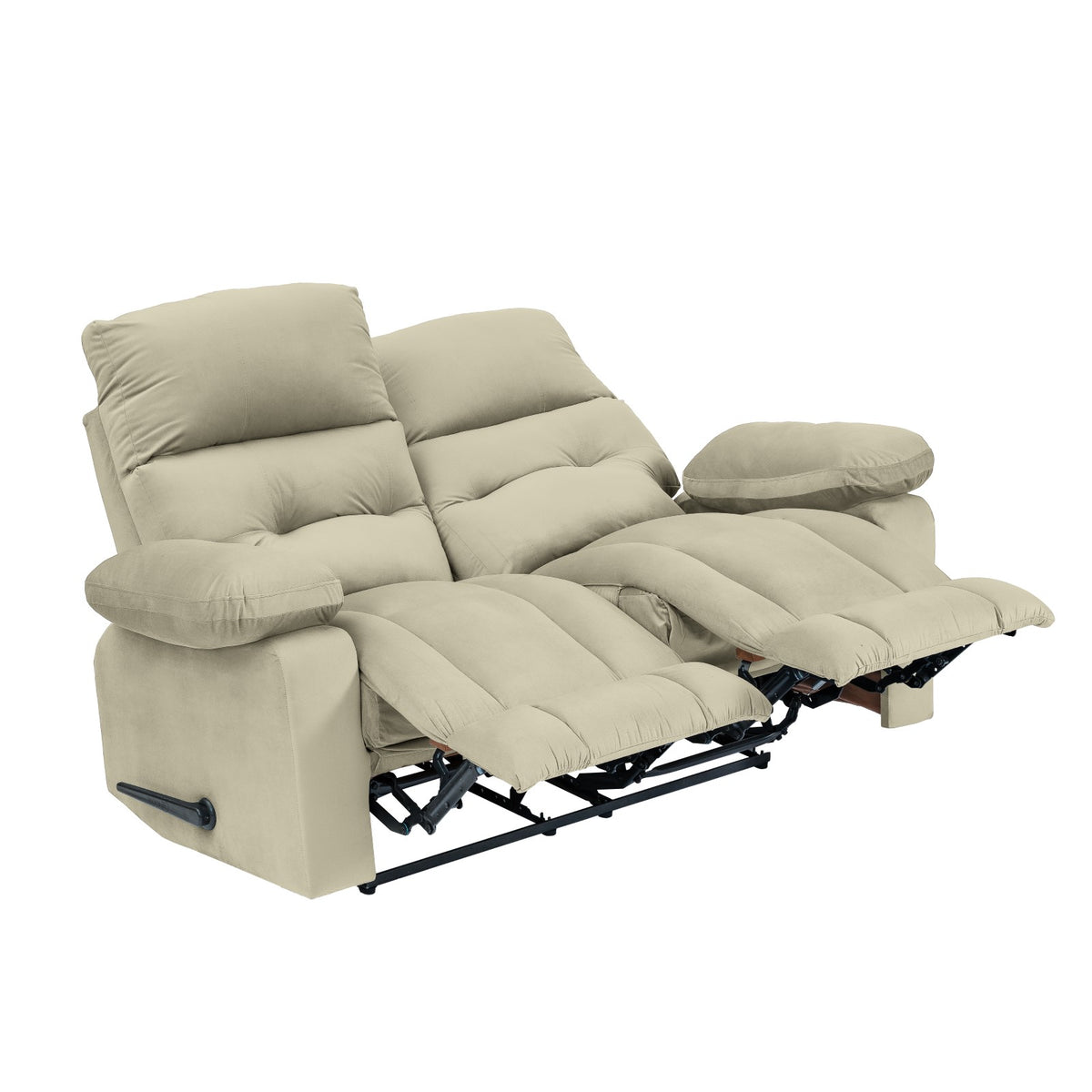 Velvet Double Recliner Chair - NZ60 Light Beige