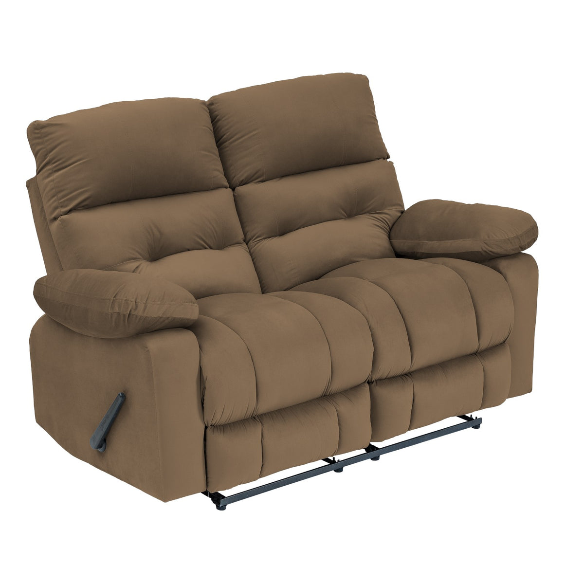 Velvet Double Recliner Chair - NZ60 Light Brown