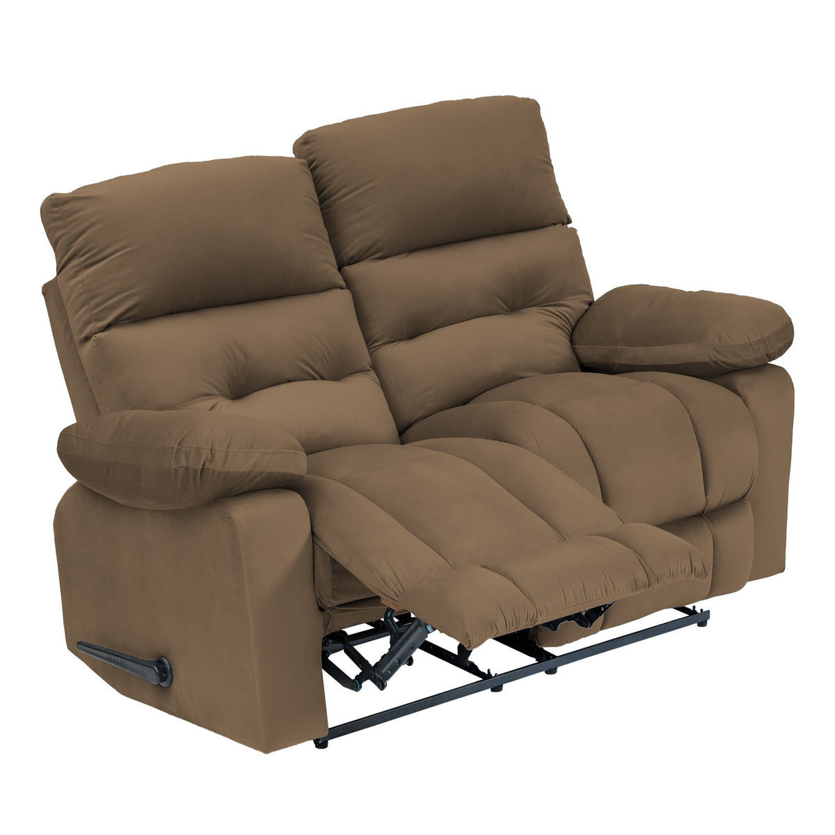 Velvet Double Recliner Chair - NZ60 Light Brown