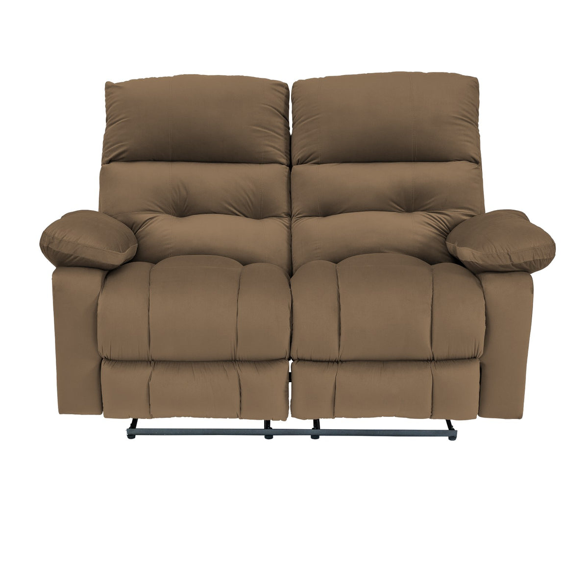Velvet Double Recliner Chair - NZ60 Light Brown