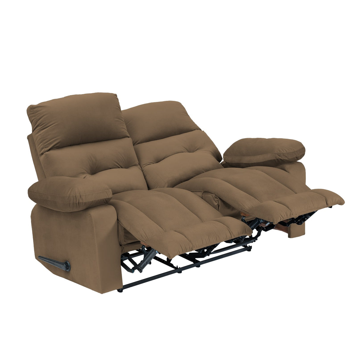 Velvet Double Recliner Chair - NZ60 Light Brown