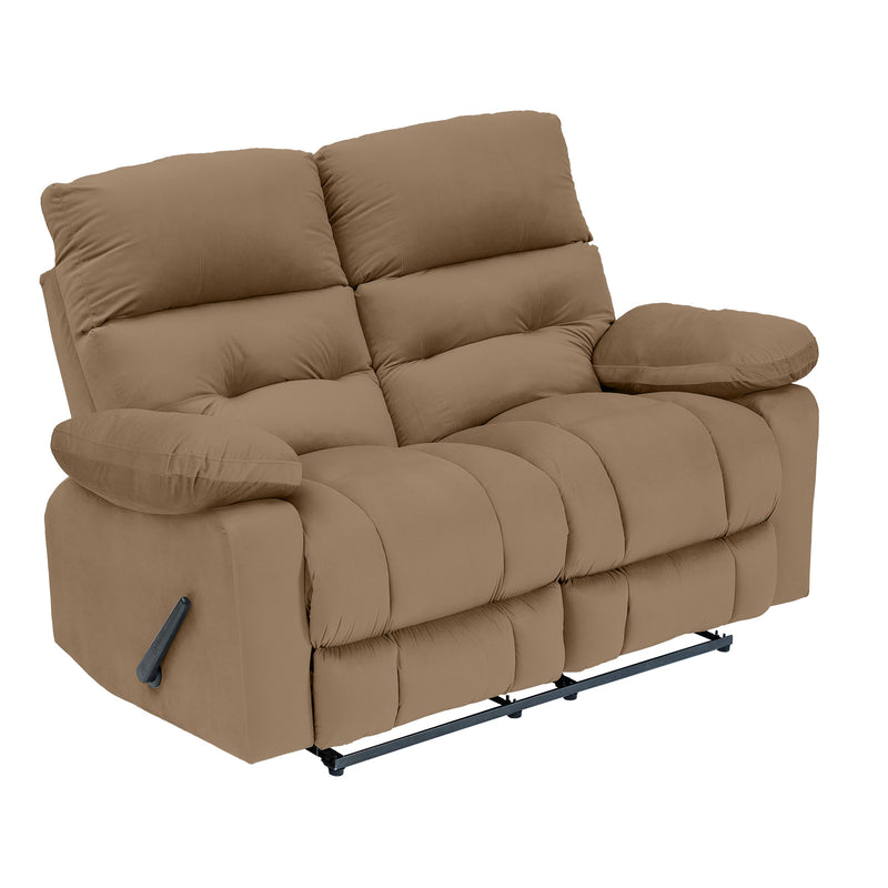 Velvet Double Recliner Chair - Light Brown - NZ60