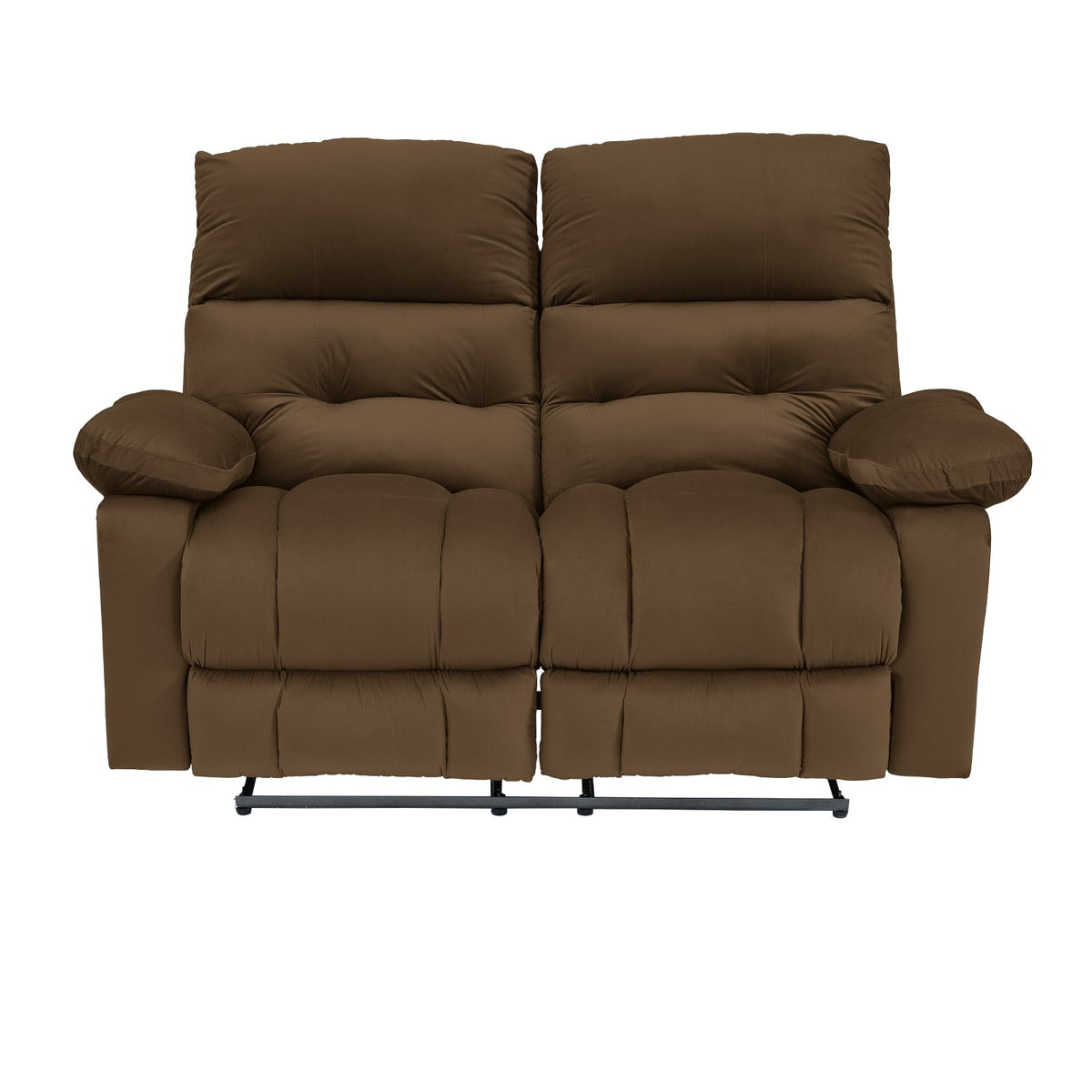 Velvet Double Recliner Chair - NZ60 Brown