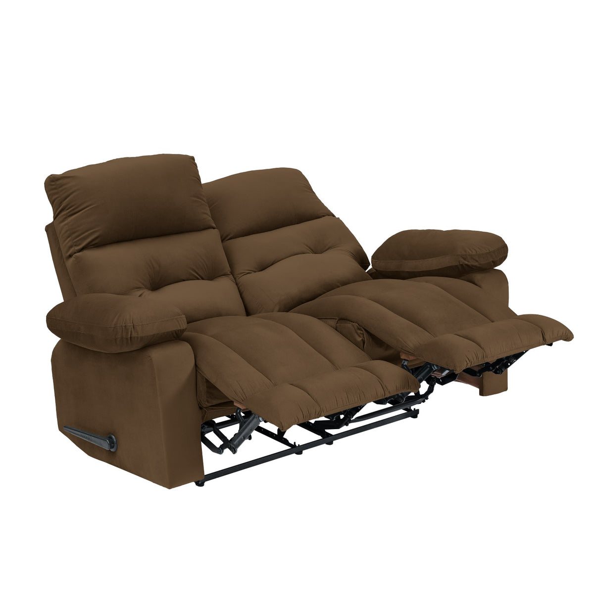 Velvet Double Recliner Chair - NZ60 Brown