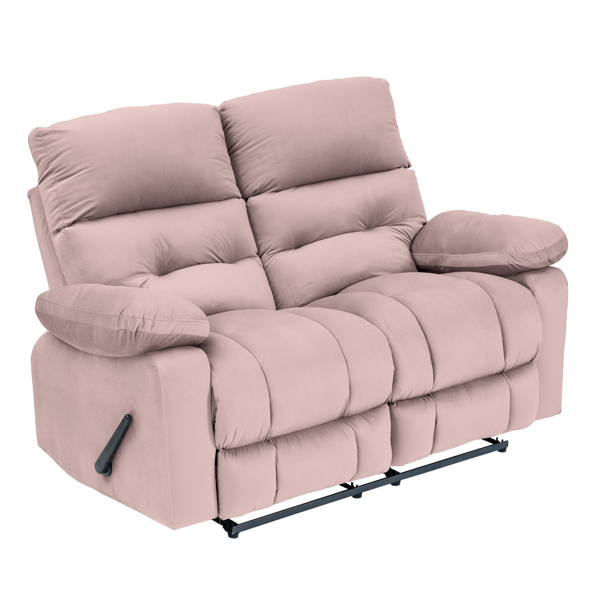 Velvet Double Recliner Chair - NZ60 Light Pink