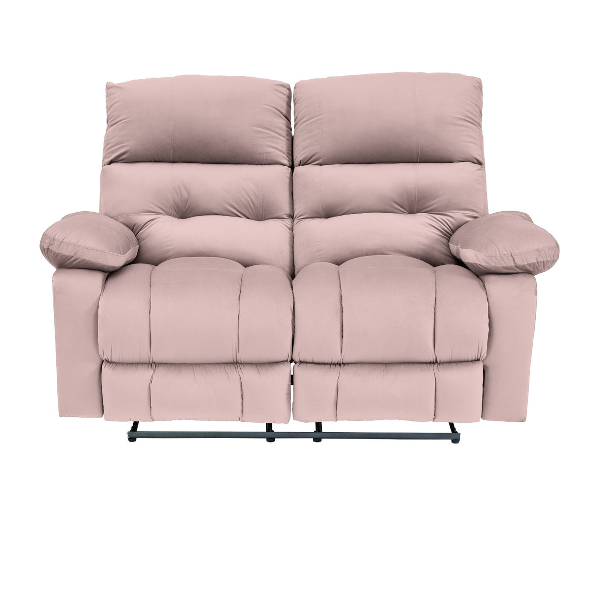 Velvet Double Recliner Chair - NZ60 Light Pink