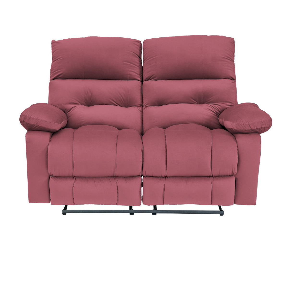 Velvet Double Recliner Chair - NZ60 Dark Pink
