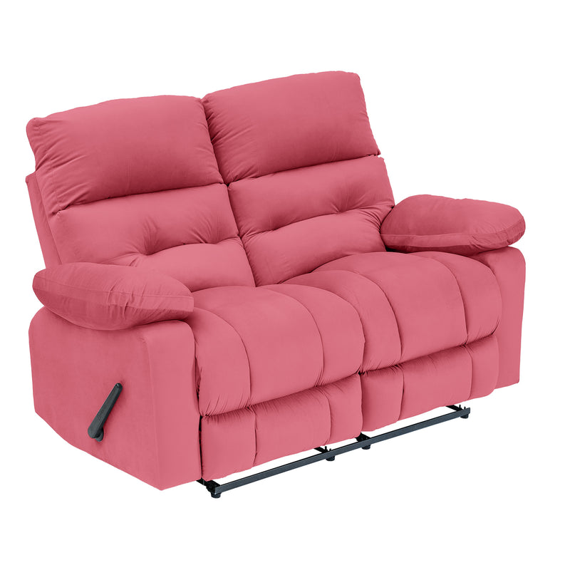 Velvet Double Recliner Chair - Dark Pink - NZ60