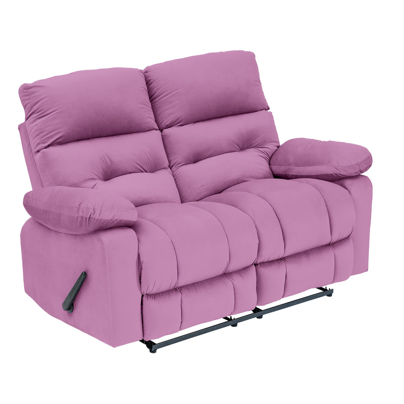 Velvet Double Recliner Chair - Light Purple - NZ60