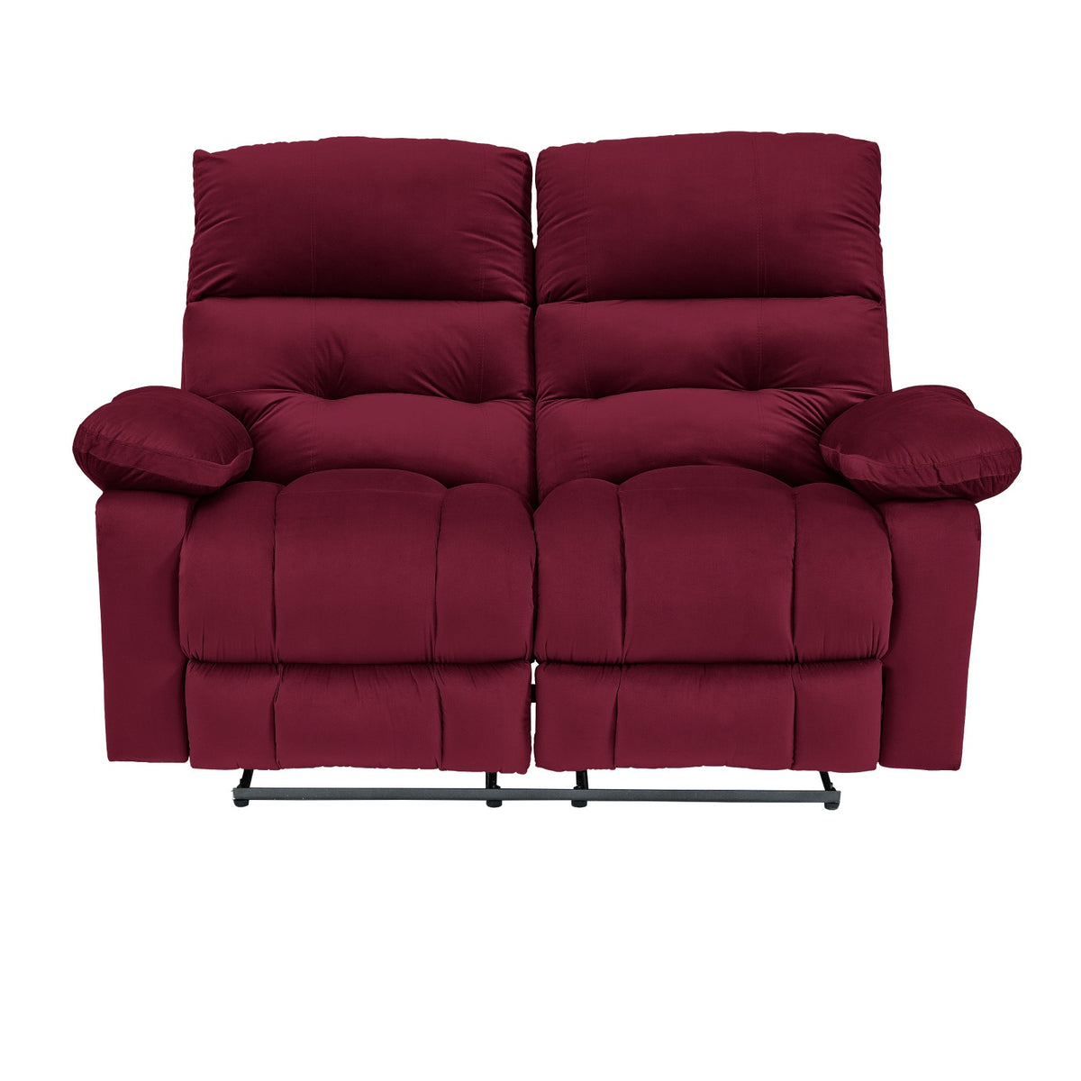 Velvet Double Recliner Chair - NZ60 Burgundy