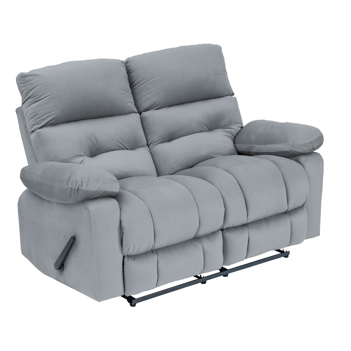 Velvet Double Recliner Chair - NZ60 Grey