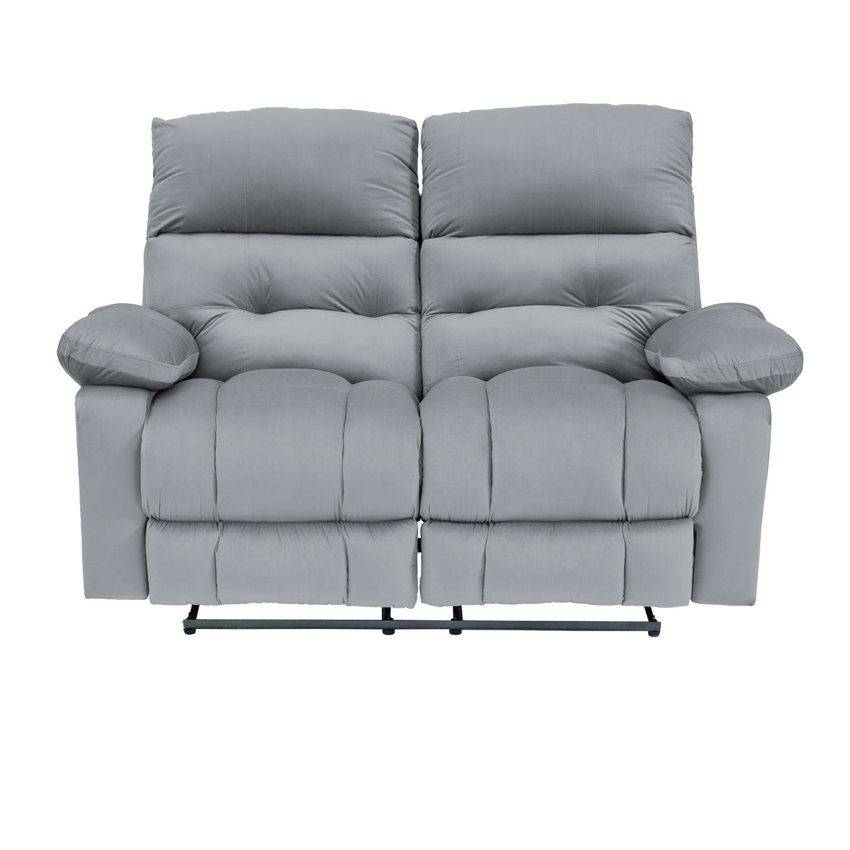 Velvet Double Recliner Chair - NZ60 Grey