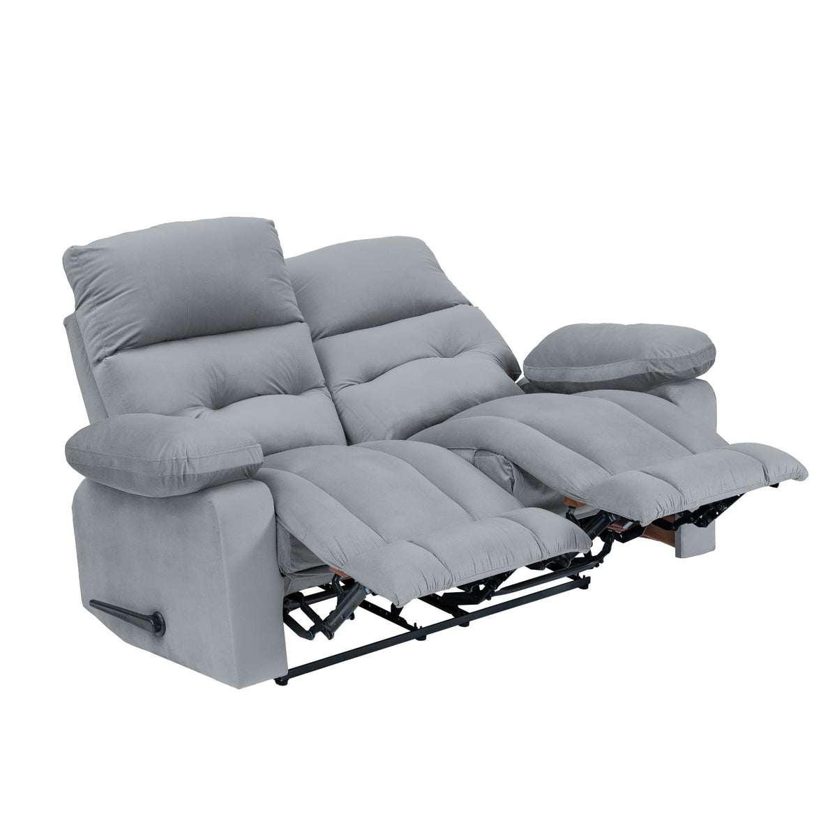 Velvet Double Recliner Chair - NZ60 Grey