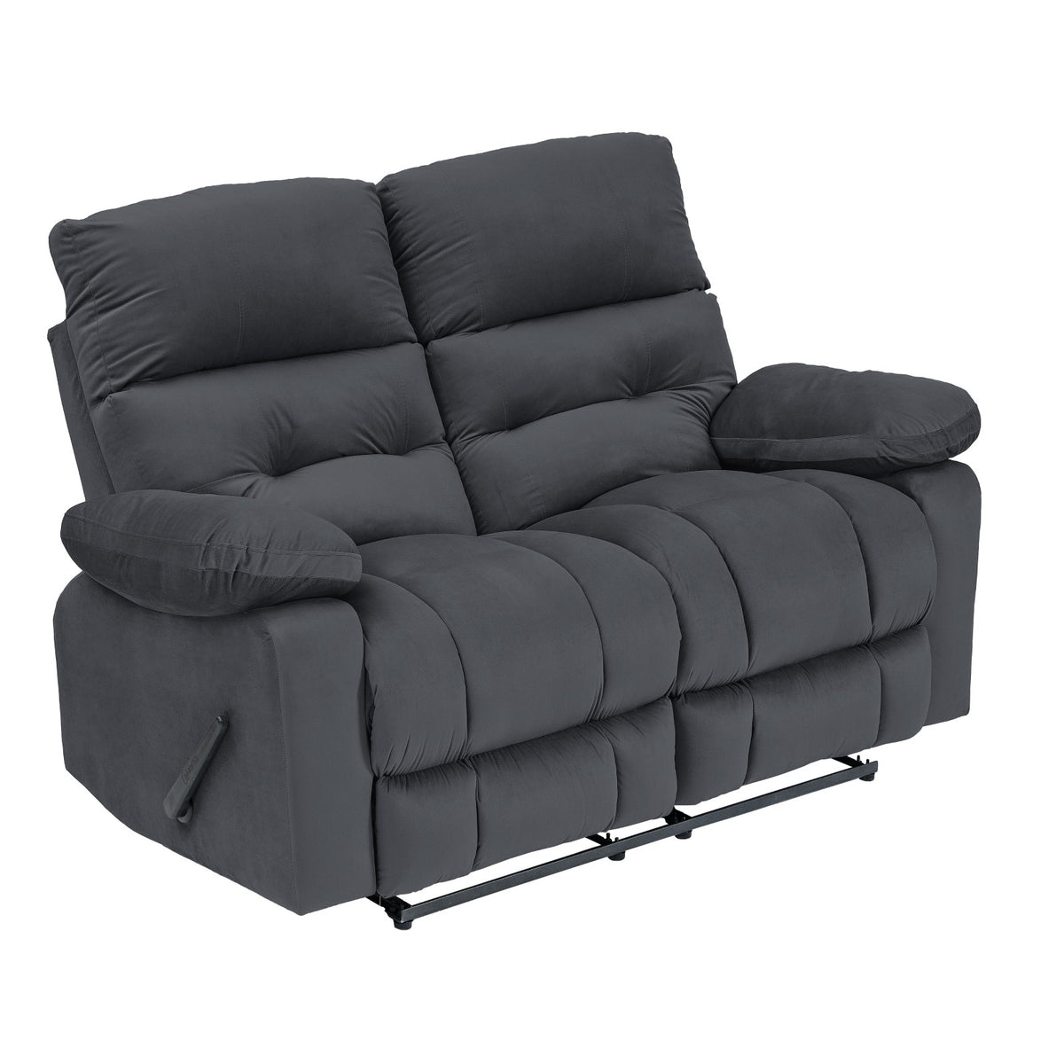 Velvet Double Recliner Chair - NZ60 Dark Grey