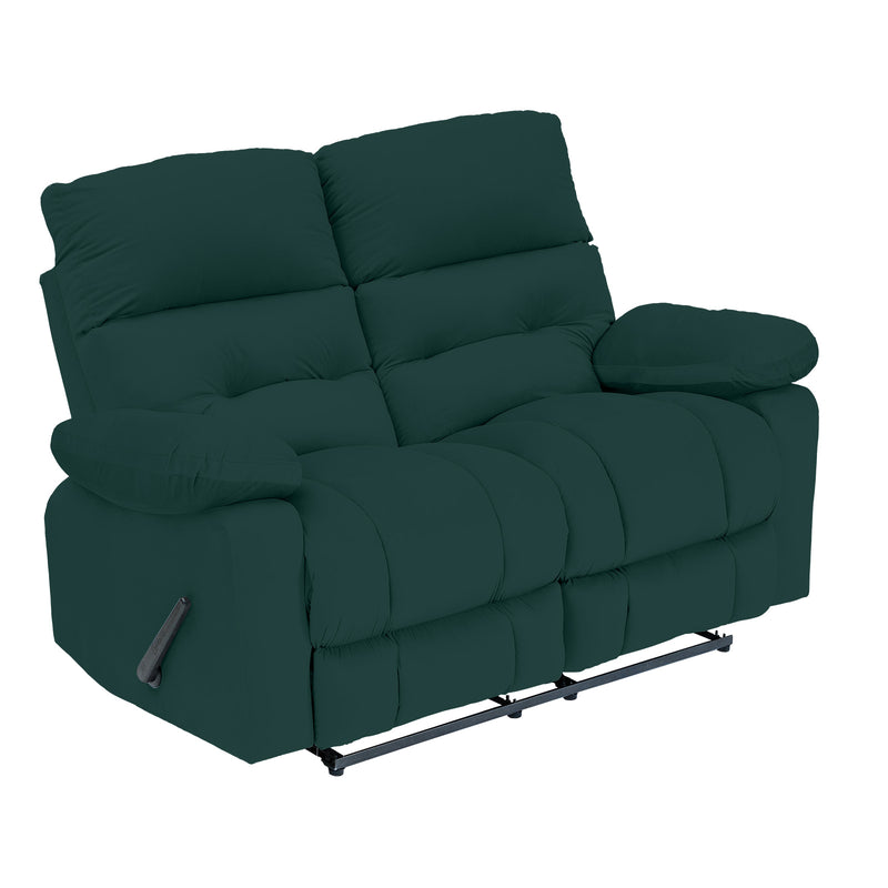 Velvet Double Recliner Chair - Dark Green - NZ60