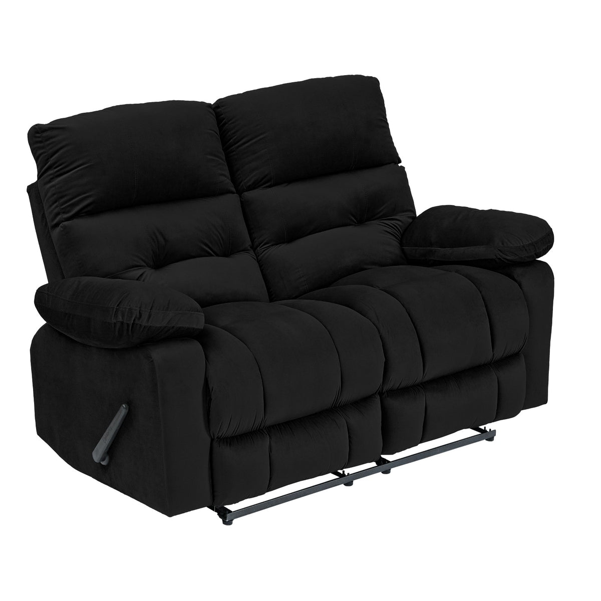 Velvet Double Recliner Chair - NZ60 Black