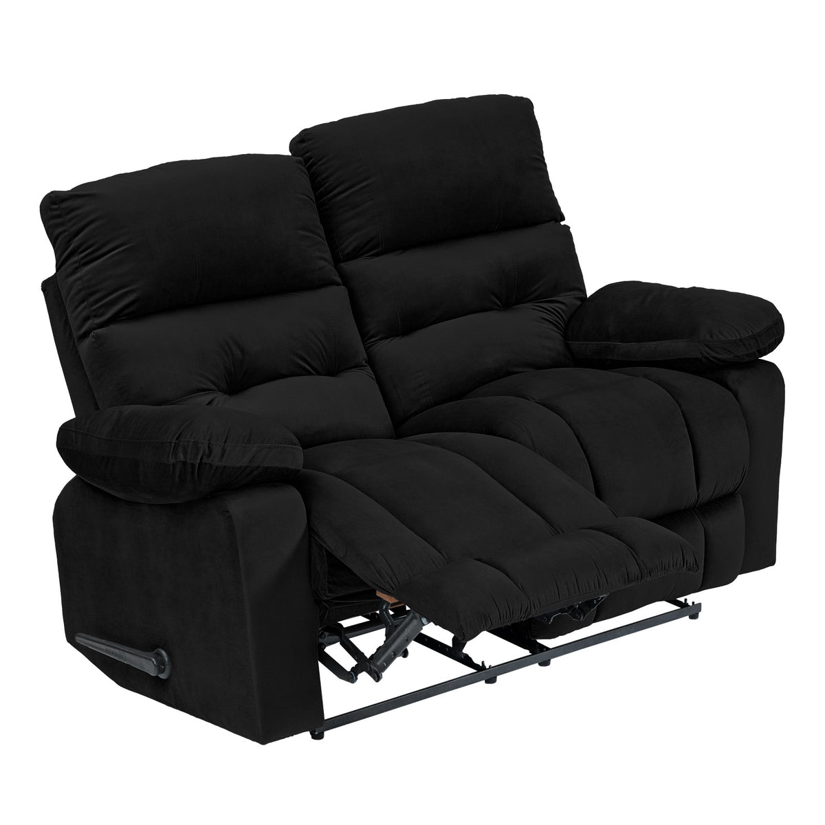 Velvet Double Recliner Chair - NZ60 Black