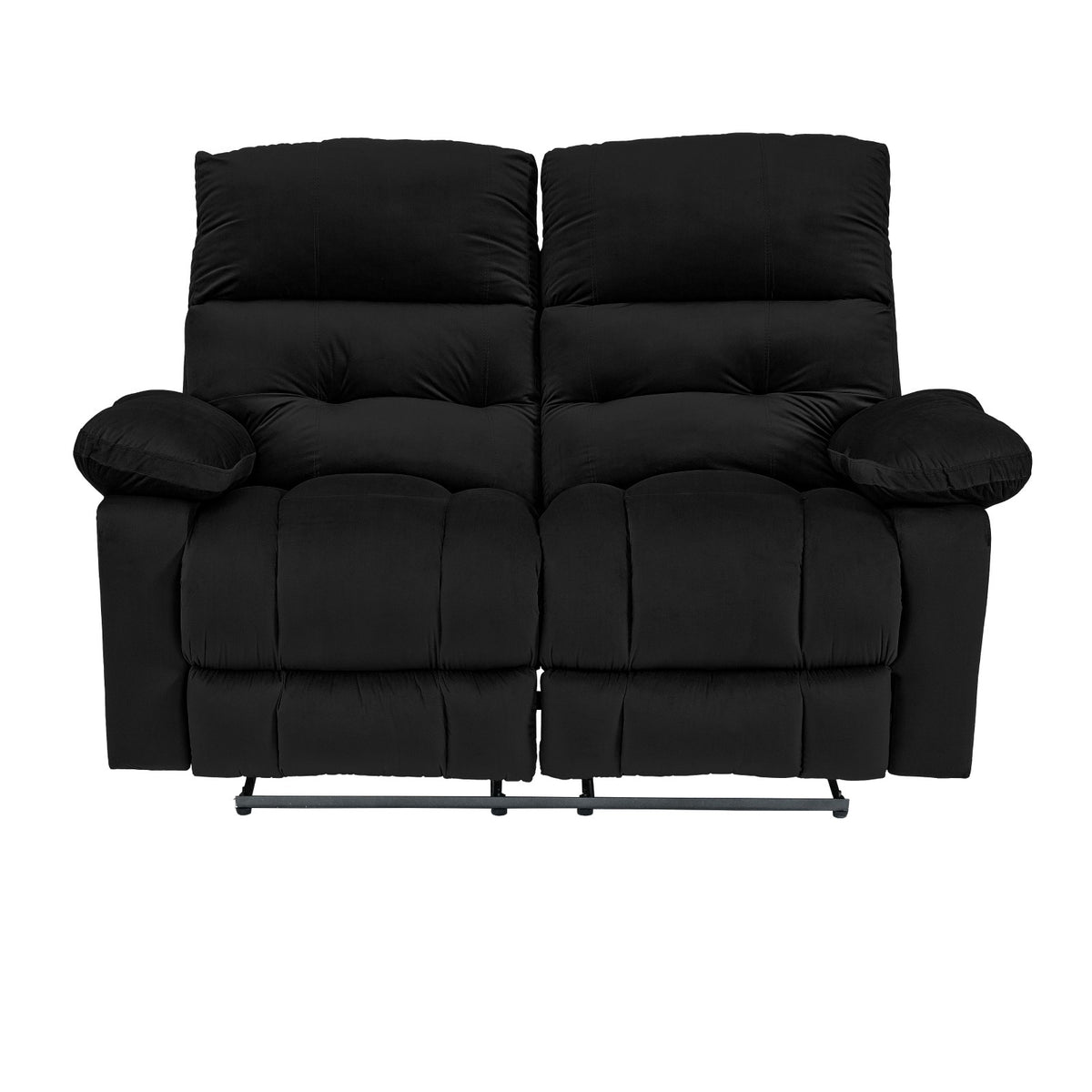 Velvet Double Recliner Chair - NZ60 Black
