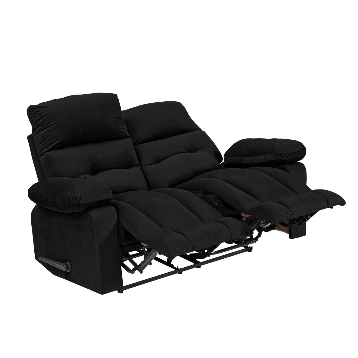 Velvet Double Recliner Chair - NZ60 Black