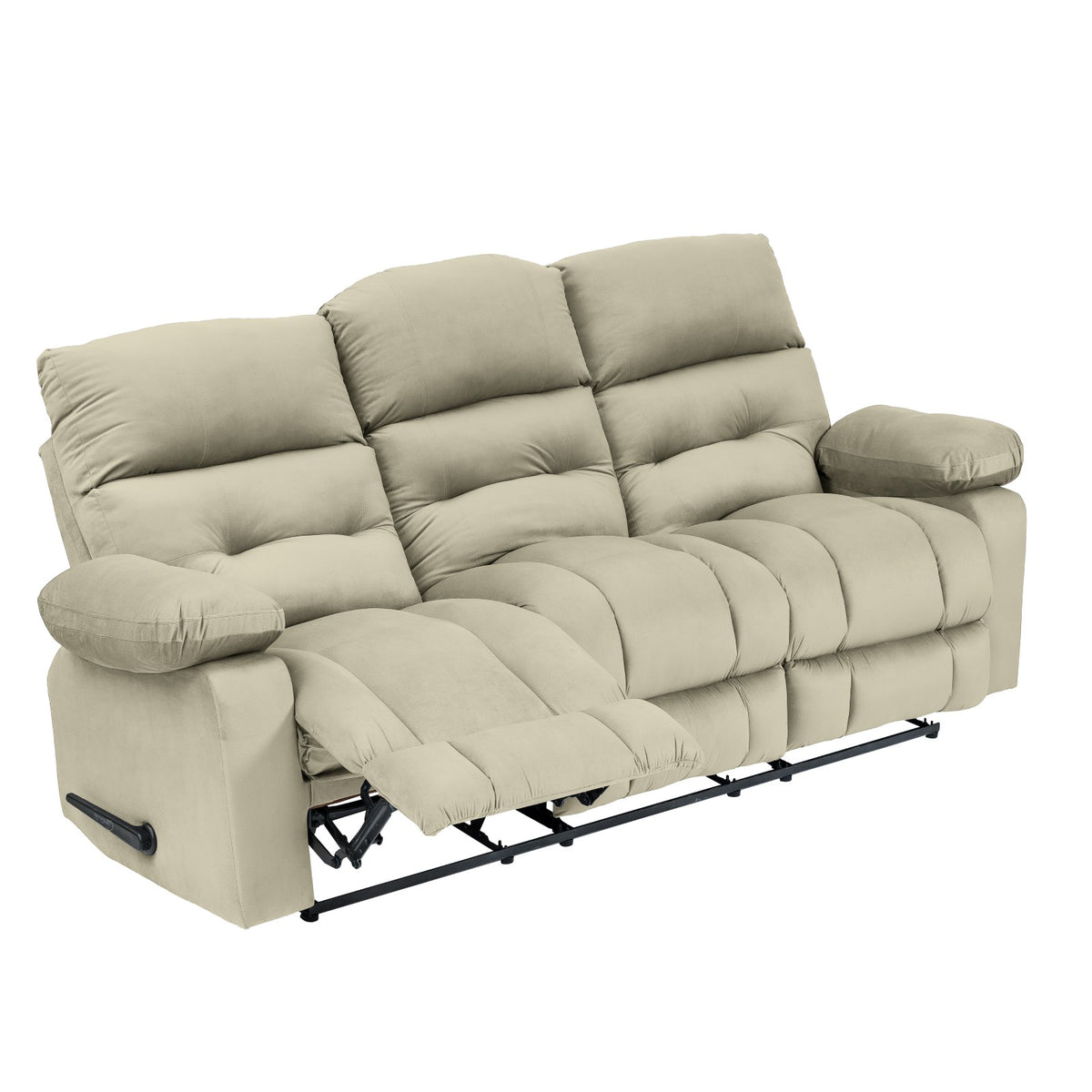 Velvet Triple Recliner Chair - NZ60 Light Beige