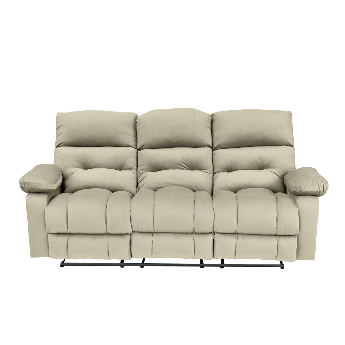Velvet Triple Recliner Chair - NZ60 Light Beige