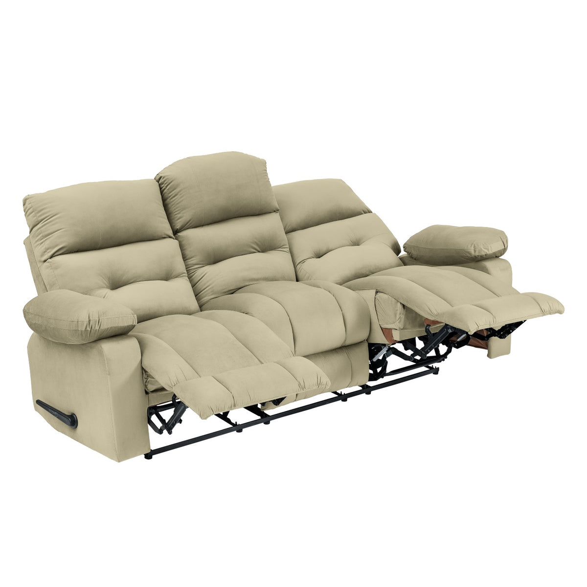 Velvet Triple Recliner Chair - NZ60 Dark Ivory