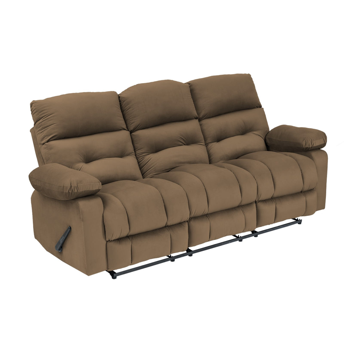 Velvet Triple Recliner Chair - NZ60 Light Brown